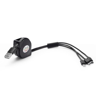Cabo USB Retrátil 3 em 1 Personalizado