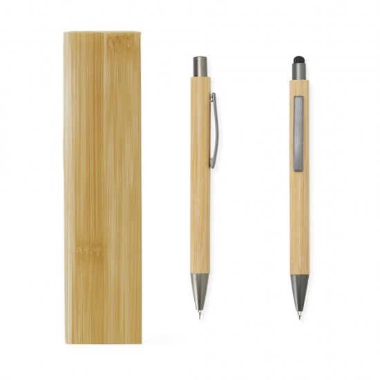 Conjunto Caneta e Lapiseira Bambu Personalizado