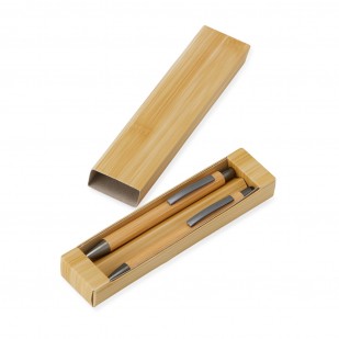 Conjunto Caneta e Lapiseira Bambu Personalizado