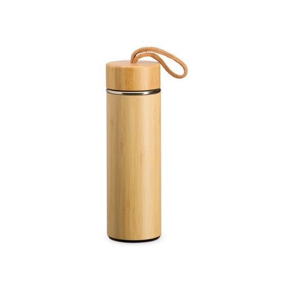 Garrafa Térmica Bambu 400ml com Infusor Personalizada