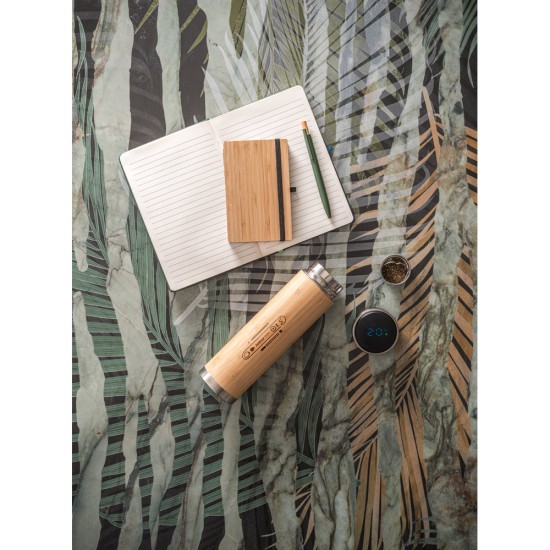 Garrafa Térmica Bambu com Termómetro Digital 430ml Personalizada Garrafa Térmica Bambu com Termómetro Digital 430ml Personalizada