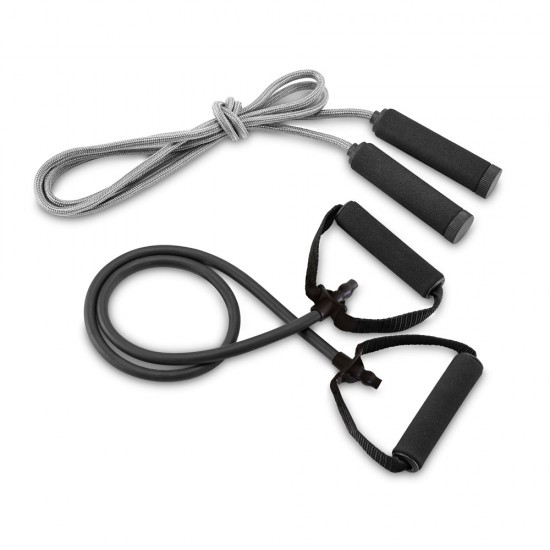 Kit Fitness Personalizado com Elástico e Corda de Pular