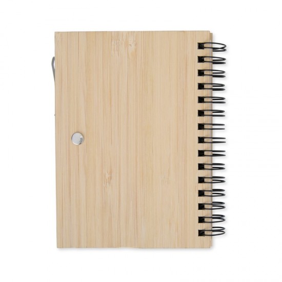 Caderneta em Bambu com Caneta Personalizada