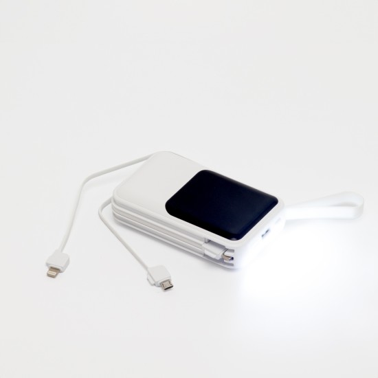 Power Bank 10.000mAh com Lanterna e Multissaídas Personalizado Power Bank 10.000mAh com Lanterna e Multissaídas Personalizado
