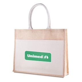 Sacola em Algodão e Juta 220g/m² (35x45cm) Personalizada