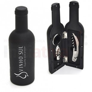 Kit para Vinho Formato de Garrafa Personalizado